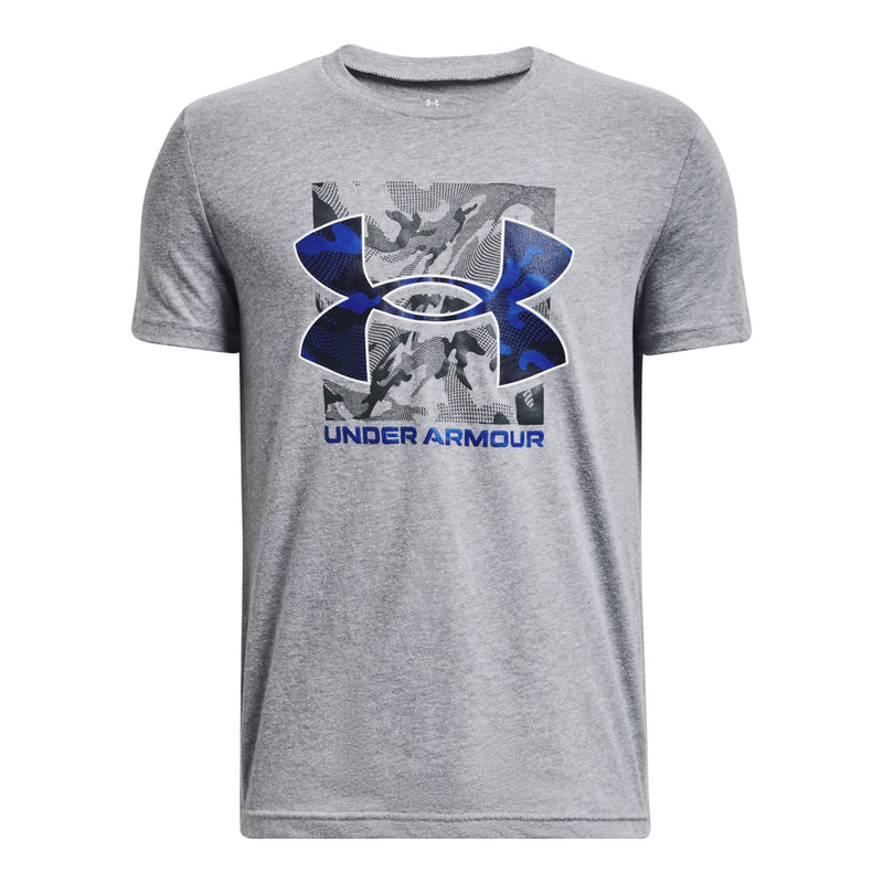 Boys' Under Armour Youth Box Logo Camo T-Shirt - 035 - GREY