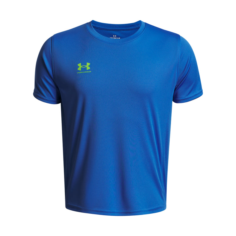 Boys' Under Armour Youth Challenger Training T-Shirt - 402 - BLUE ATLANTIS/HIGH VIS YELLOW