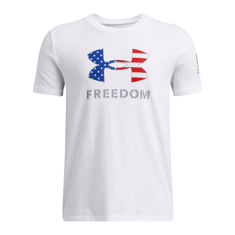 Boys' Under Armour Youth Freedom Big Logo T-Shirt - 100 - WHITE