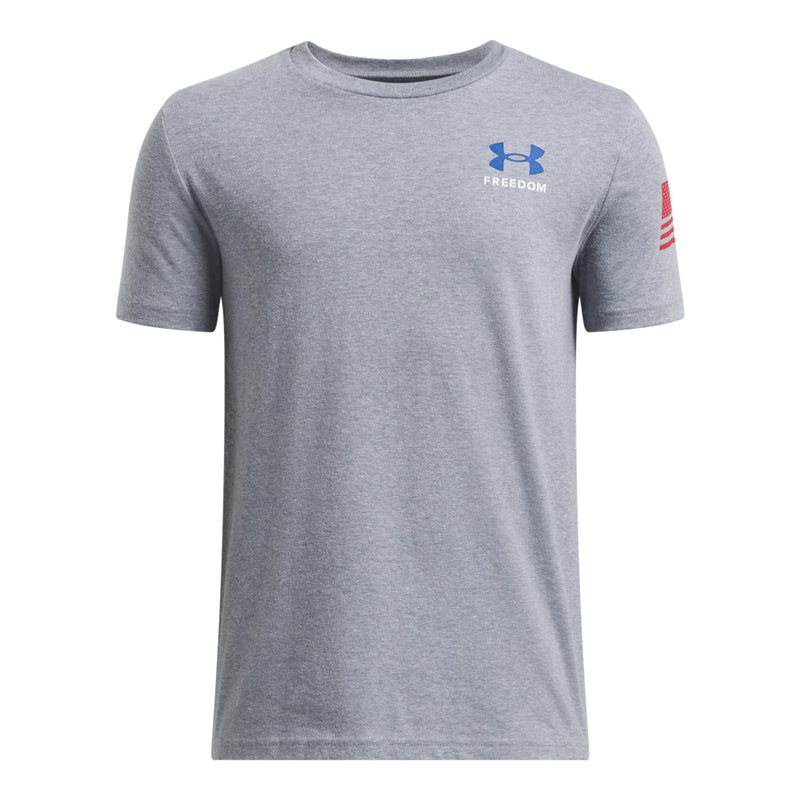 Boys' Under Armour Youth Freedom Flag T-Shirt - 035 - GREY