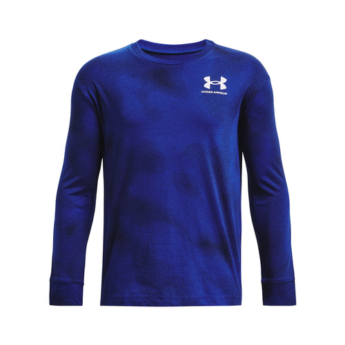 Boys' Under Armour Youth Logo All Over Print Longlseeve - 401 BLUE