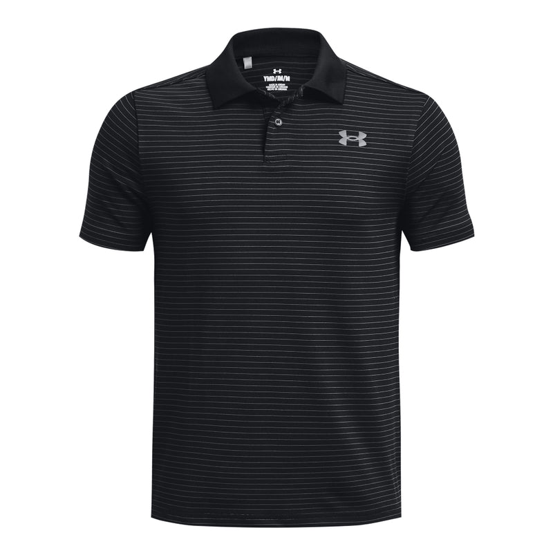 Boys' Under Armour Youth Performance Stripe Polo - 001 - BLACK