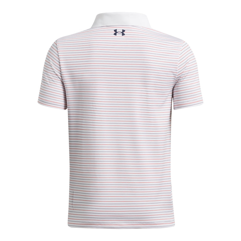 Boys' Under Armour Youth Performance Stripe Polo - 102 - WHITE