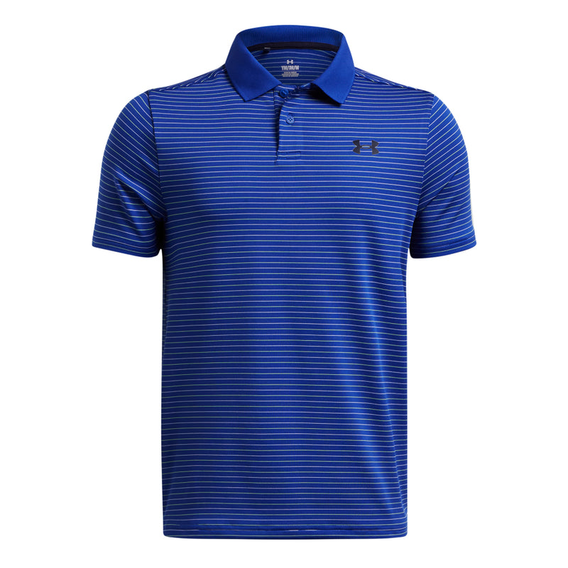 Boys' Under Armour Youth Performance Stripe Polo - 432 - TECH BLUE