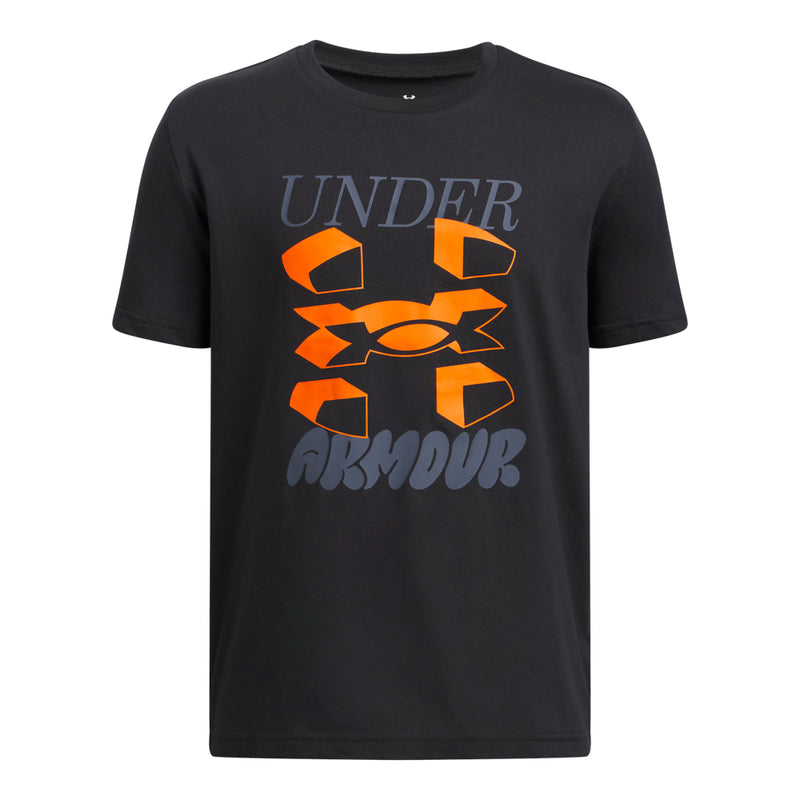 Boys' Under Armour Youth Split Big Logo T-Shirt - 001 - BLACK