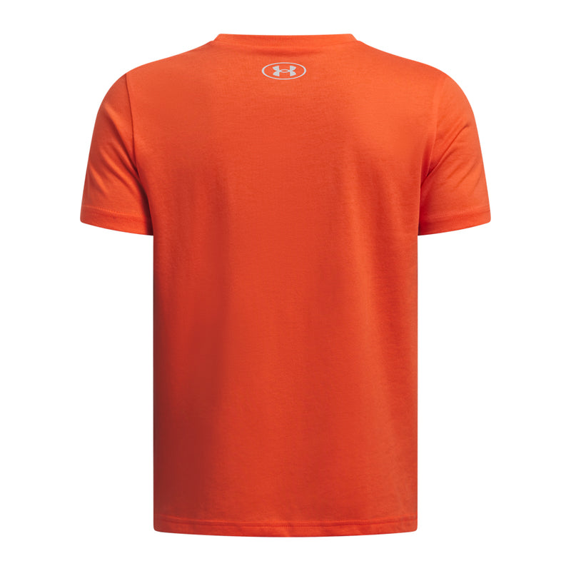Boys' Under Armour Youth Split Big Logo T-Shirt - 847 FIRE