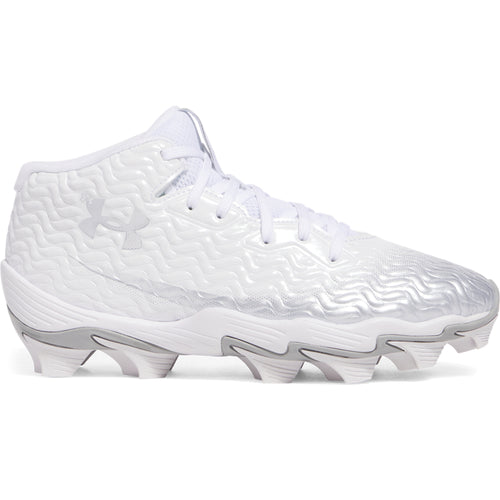 Boys' Under Armour Youth Spotlight Hammer Jr. Football Cleats - 100 - WHITE/BLACK
