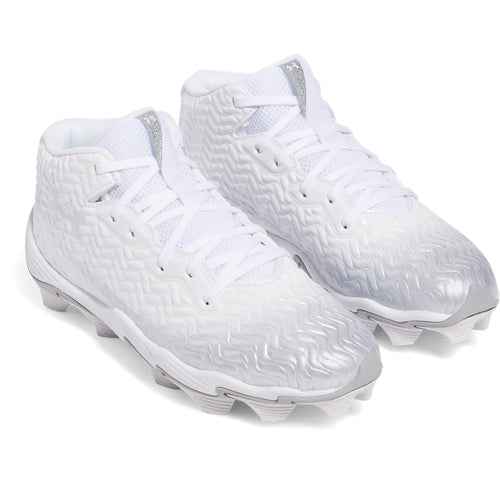 Boys' Under Armour Youth Spotlight Hammer Jr. Football Cleats - 100 - WHITE/BLACK