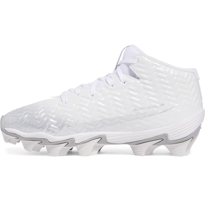Boys' Under Armour Youth Spotlight Hammer Jr. Football Cleats - 100 - WHITE/BLACK