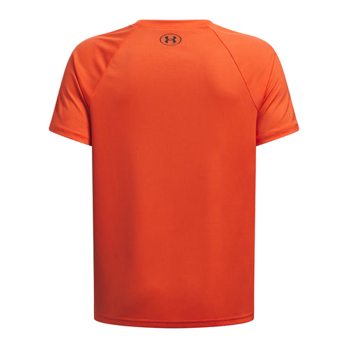 Boys' Under Armour Youth Tech Big Logo Tee - 847 FIRE