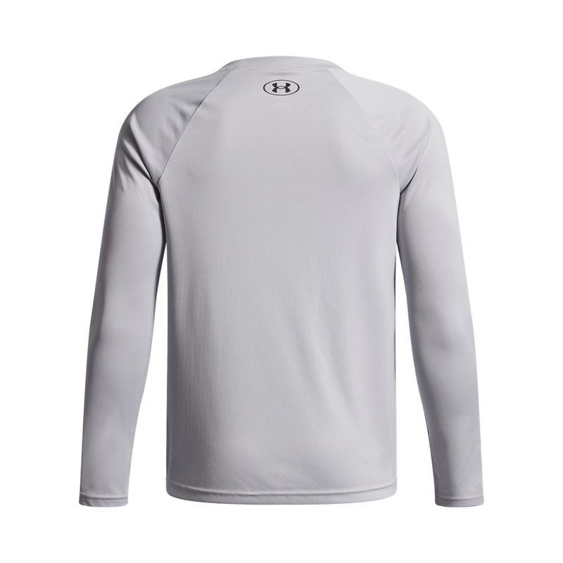 Boys' Under Armour Youth Tech Hybrid Print Longsleeve - 014 - GREY