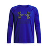Boys' Under Armour Youth Tech Hybrid Print Longsleeve - 400 - ROYAL