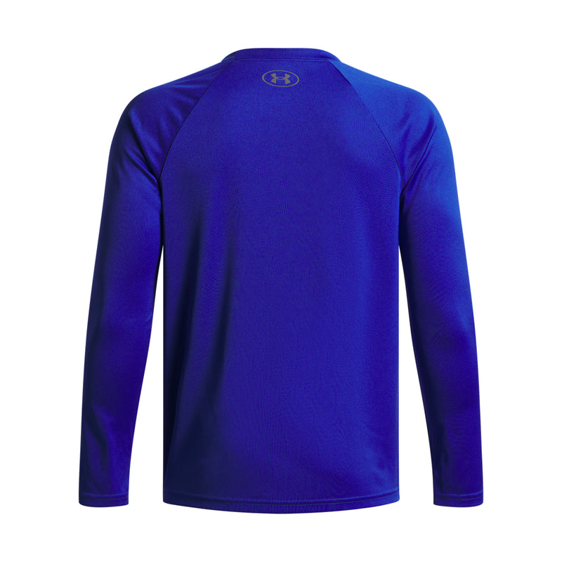 Boys' Under Armour Youth Tech Hybrid Print Longsleeve - 400 - ROYAL