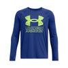 Boys' Under Armour Youth Tech Hybrid Print Longsleeve - 432 - TECH BLUE