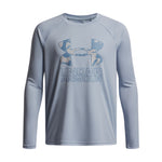 Boys' Under Armour Youth Tech Hybrid Print Longsleeve - 453 - TEAL