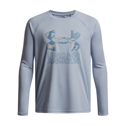 Boys' Under Armour Youth Tech Hybrid Print Longsleeve - 453 - TEAL