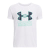 Boys' Under Armour Youth Tech Hybrid Print Tee - 102 - WHITE