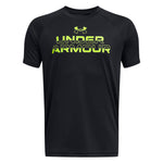 Boys' Under Armour Youth Tech Split Workmark T-Shirt - 001 - BLACK