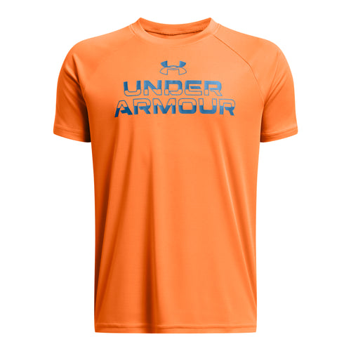 Boys' Under Armour Youth Tech Split Workmark T-Shirt - 810 ORNG