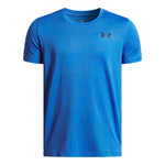 Boys' Under Armour Youth Tech Vent Jacquard T-Shirt - 402 - BLUE ATLANTIS/HIGH VIS YELLOW