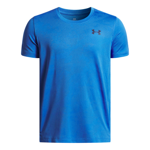 Boys' Under Armour Youth Tech Vent Jacquard T-Shirt - 402 - BLUE ATLANTIS/HIGH VIS YELLOW