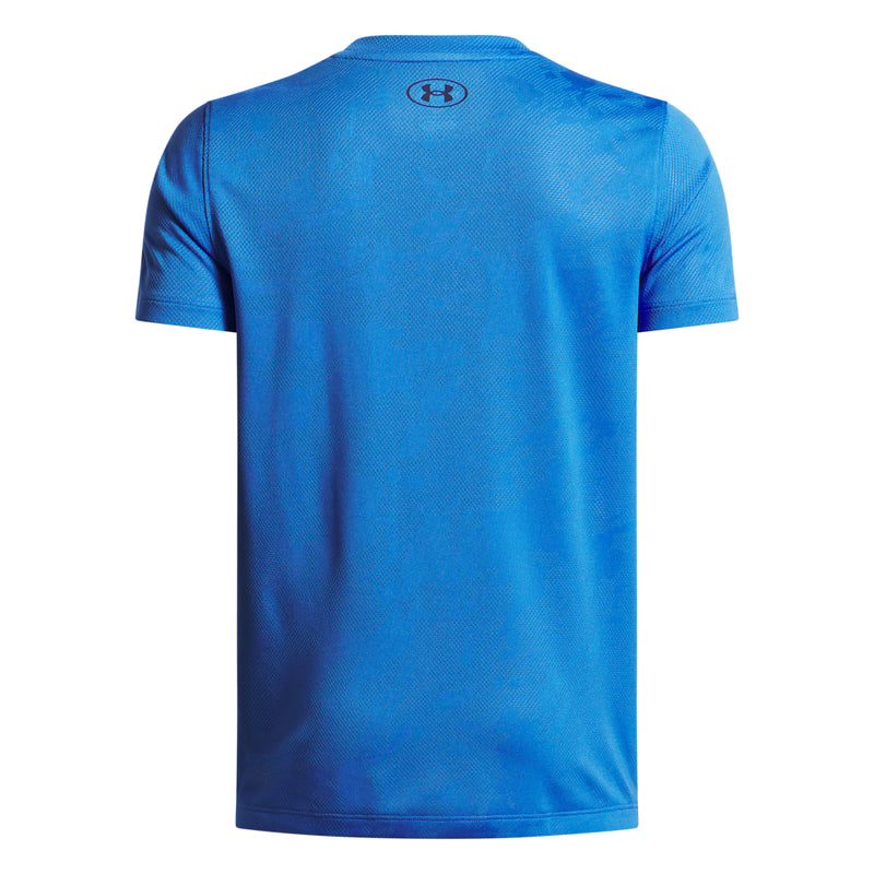 Boys' Under Armour Youth Tech Vent Jacquard T-Shirt - 402 - BLUE ATLANTIS/HIGH VIS YELLOW