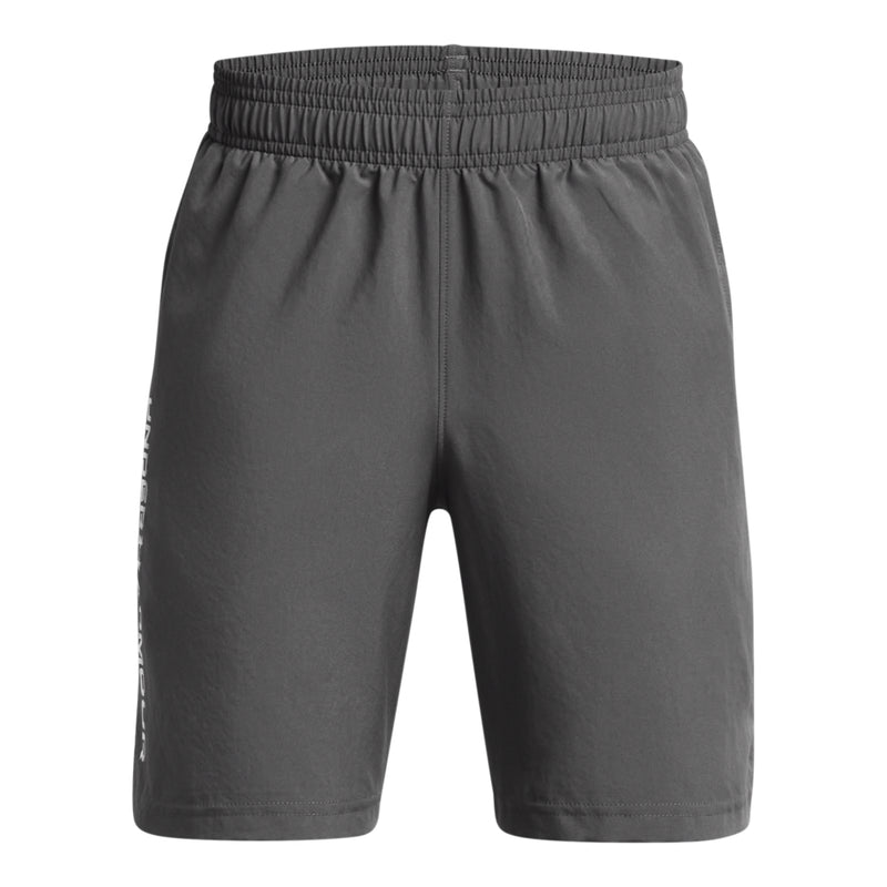 Boys' Under Armour Youth Woven Wordmark Short - 025 - CASTLEROCK GREY