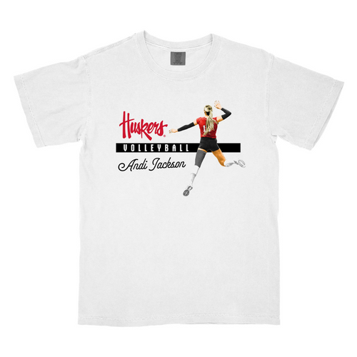 Girls'/Boys' Nebraska Husker Youth Andi Jackson Illustrated T-Shirt - WHITE