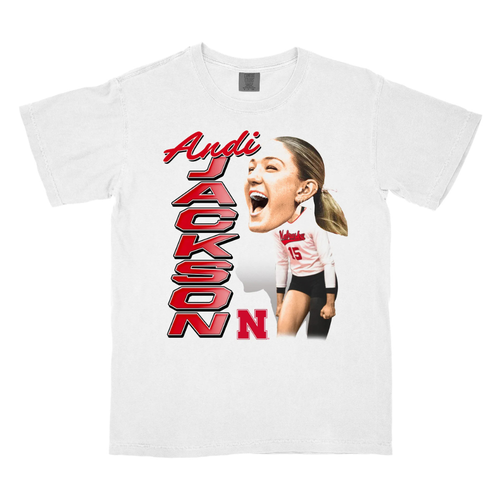 Girls'/Boys' Nebraska Huskers Youth Andi Jackson Caricature T-Shirt - WHITE