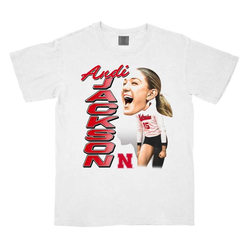 Girls'/Boys' Nebraska Huskers Youth Andi Jackson Caricature T-Shirt - WHITE