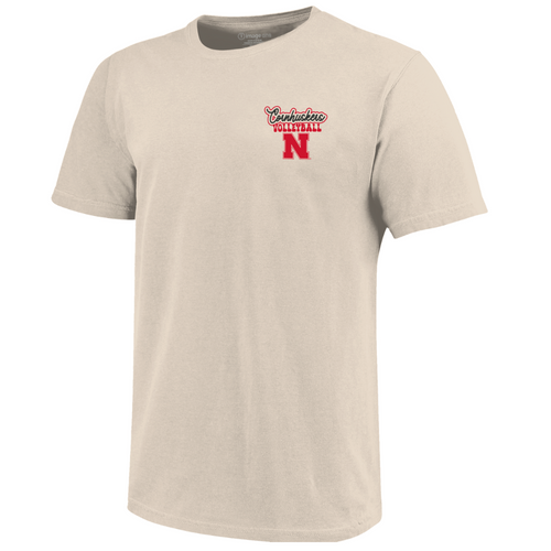 Girls'/Boys' Nebraska Huskers Youth Colorful Volleyball T-Shirt - NATURAL