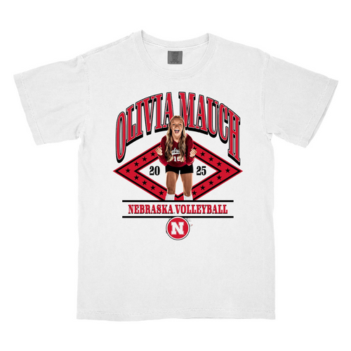 Girls'/Boys' Nebraska Huskers Youth Olivia Mauch Cartoon T-Shirt - WHITE