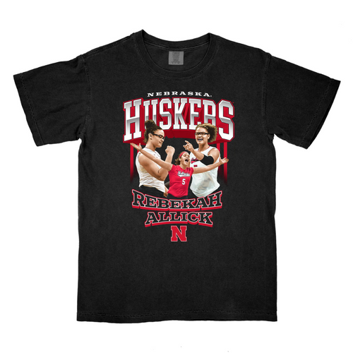 Girls'/Boys' Nebraska Huskers Youth Rebekah Allick Celebrate T-Shirt - BLACK