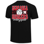 Girls'/Boys' Nebraska Huskers Youth Stacked Volleyball T-Shirt - BLACK