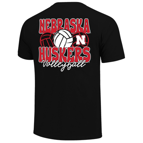 Girls'/Boys' Nebraska Huskers Youth Stacked Volleyball T-Shirt - BLACK