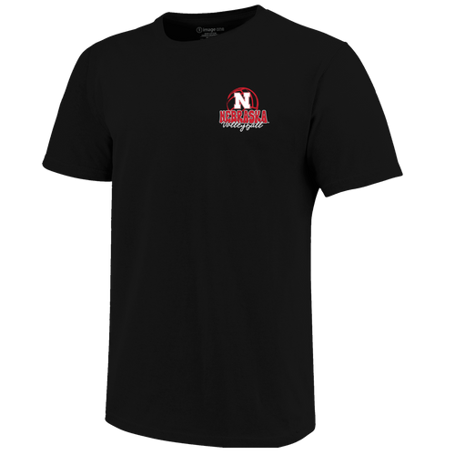 Girls'/Boys' Nebraska Huskers Youth Stacked Volleyball T-Shirt - BLACK