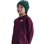 Girls'/Boys' Nike Youth Club Fleece Oversized Sweatshirt - 610 - BORDEAUX