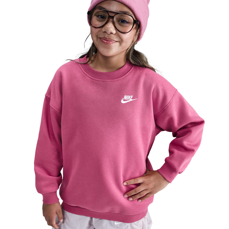 Girls'/Boys' Nike Youth Club Fleece Oversized Sweatshirt - 634 - SWEET BEET