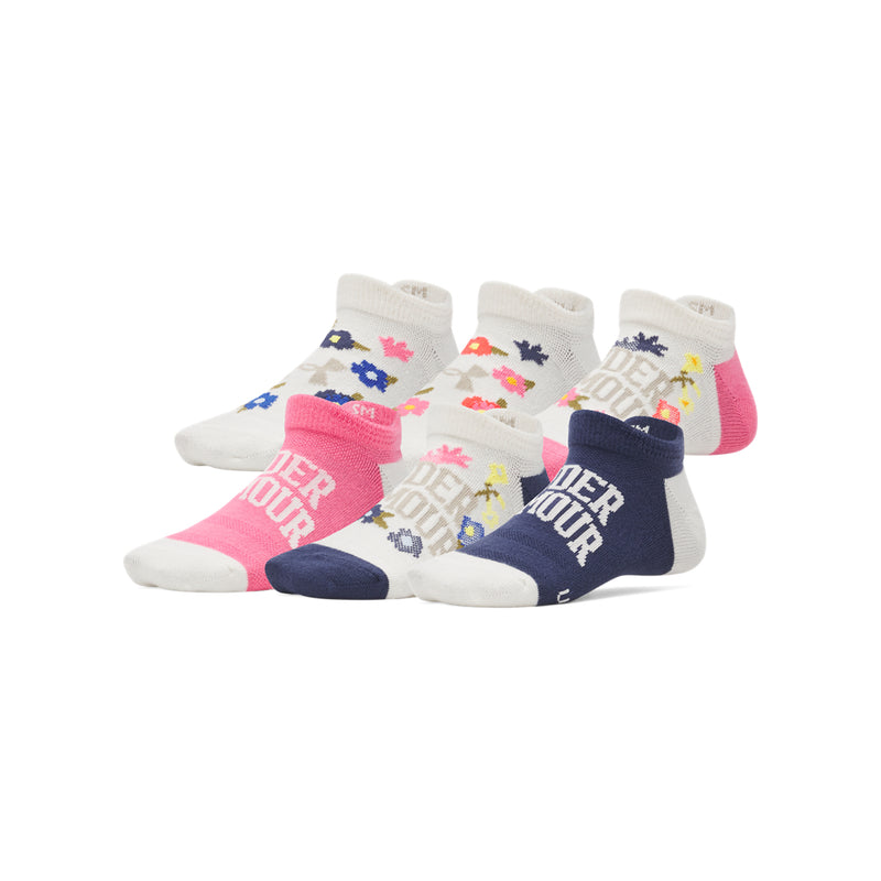 Girls'/Boys' Under Armour Youth Essentials 6-Pack No-Show Socks - 279 FLWR