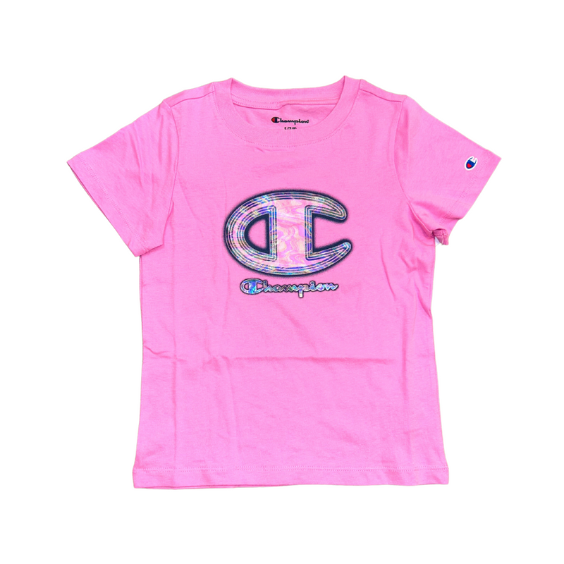 Girls' Champion Youth Classic Logo T-Shirt - SPIRITED PINK