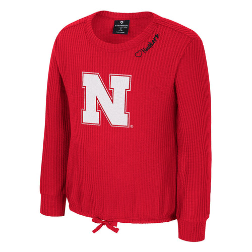 Girls' Nebraska Huskers Beautopia Waffle Longsleeve - NEBRASKA