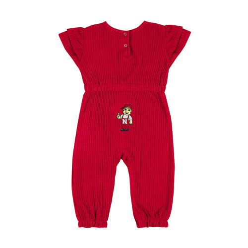 Girls' Nebraska Huskers Infant Beautopia Waffle Romper - NEBRASKA