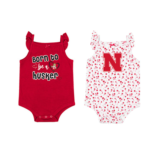 Girls' Nebraska Huskers Infant Hopper Onsies 2-Pack - NEBRASKA