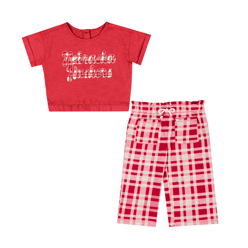 Girls' Nebraska Huskers Infant Sky Castle Tee & Pant Set - NEBRASKA