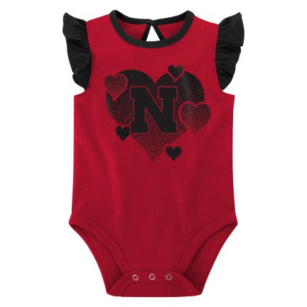 Girls' Nebraska Huskers Infant Spread The Love 2-Pack Creeper - RED