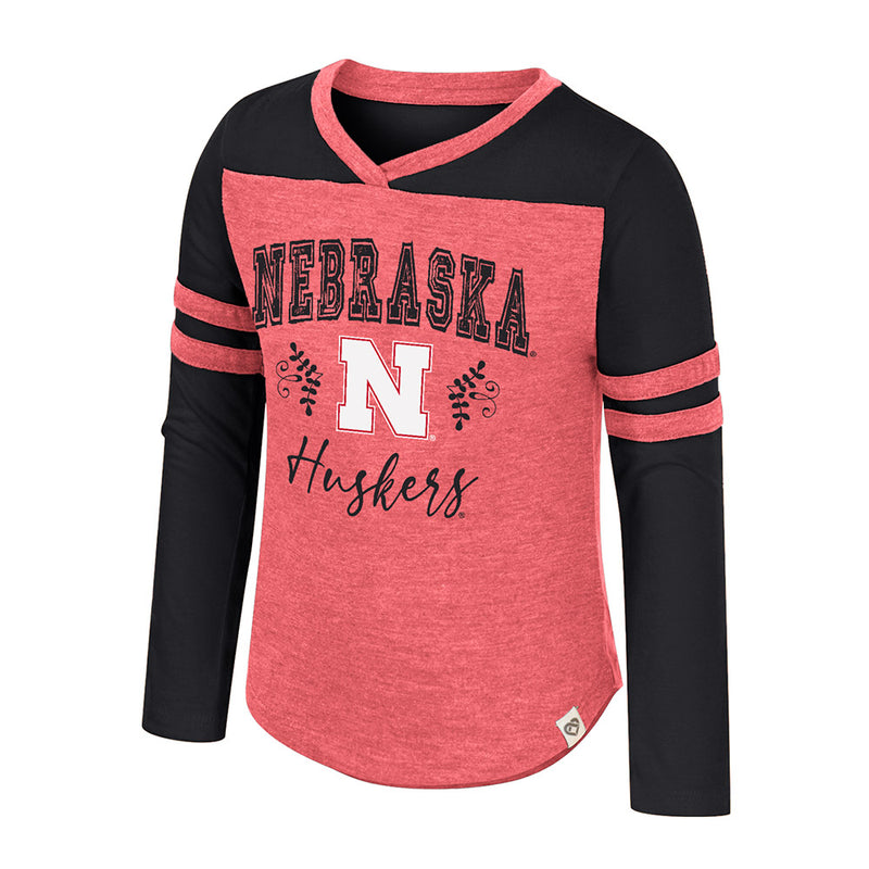 Girls' Nebraska Huskers Toddler Drummer Long Sleeve T-Shirt  - NEBRASKA