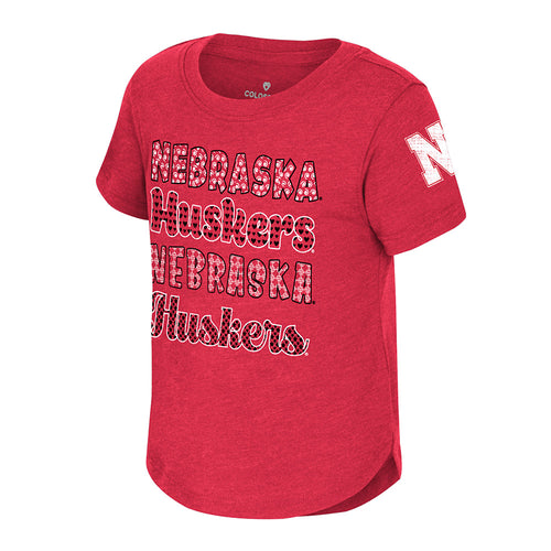 Girls' Nebraska Huskers Toddler Flame Princess T-Shirt - NEBRASKA