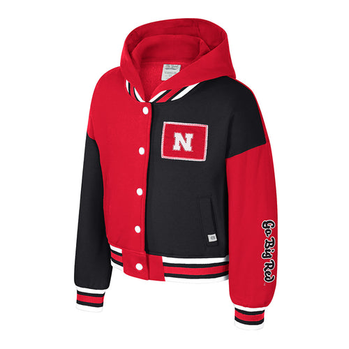 Girls' Nebraska Huskers Toddler Petals Letterman Jacket - NEBRASKA