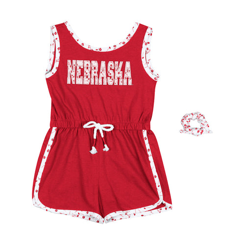 Girls' Nebraska Huskers Toddler Scoops Ahoy Romper - NEBRASKA