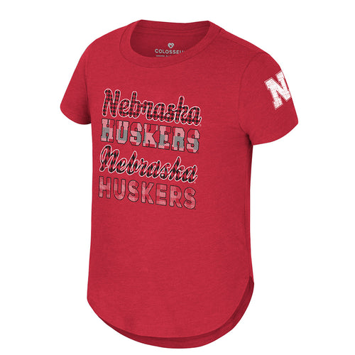 Girls' Nebraska Huskers Youth Flame Princess T-Shirt - NEBRASKA